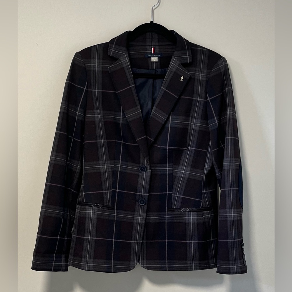 Women's Black Plaid Blazer